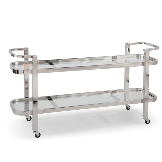 Carter Bar Cart in Polished Nickel