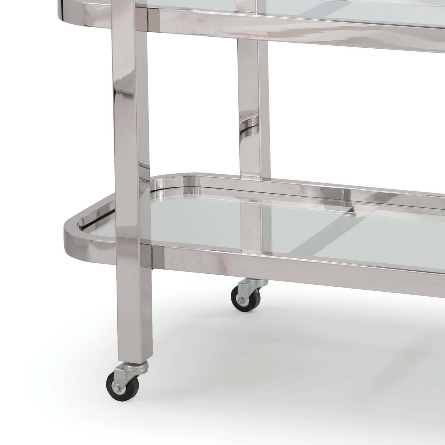 Carter Bar Cart in Polished Nickel