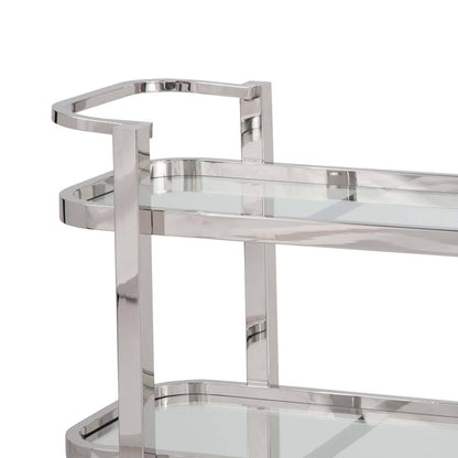 Carter Bar Cart in Polished Nickel