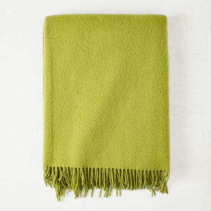 Grass Green Cashmere Throw Blanket