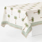 Block Print Palms Cabana Tablecloth