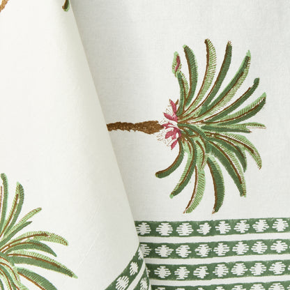 Block Print Palms Cabana Tablecloth