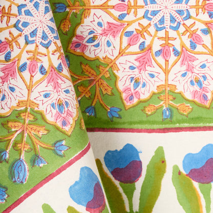 Block Print "Pretty in Pink" Cabana Tablecloth
