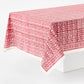 Block Print Red Sunset Cabana Tablecloth