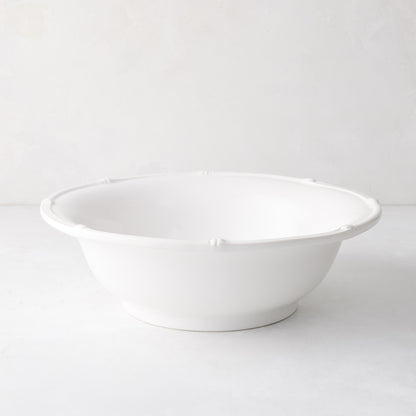 Bamboo White Ceramic Serve Bowl