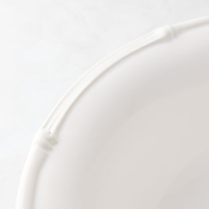 Bamboo White Ceramic Dinner Plate