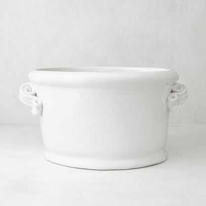 Ceramic Ice Bucket with Ribbon Handle