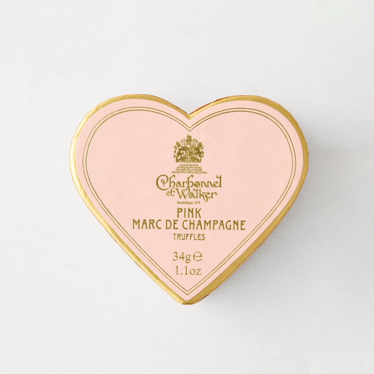 Pink Marc de Champagne Truffles in Heart Box, 34g