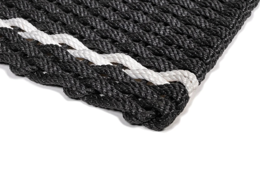 Charcoal with White Pearl Stripe Rope Doormat