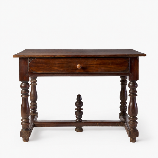Vintage Louis XIII Style Dark Wood Desk, 1850 - 1880