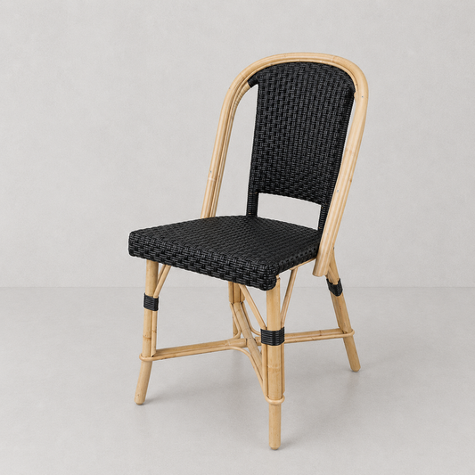 Rattan Fouquets Black Bistro Chair