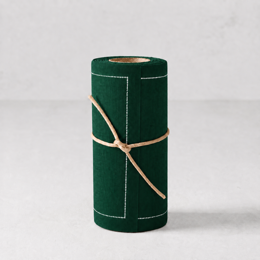 English Green Tear-Off Cotton Cocktail Napkin/Coaster, Roll of 50