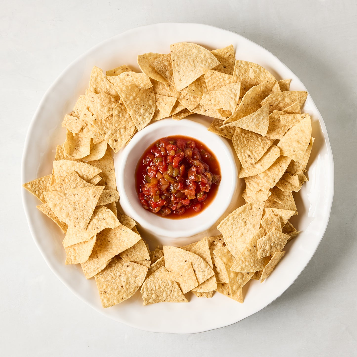 White Ceramic Chip and Dip Serving Platter