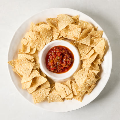 White Ceramic Chip and Dip Serving Platter