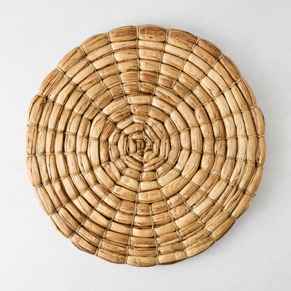 Chunky Natural Seagrass Round Woven Placemat, 16"