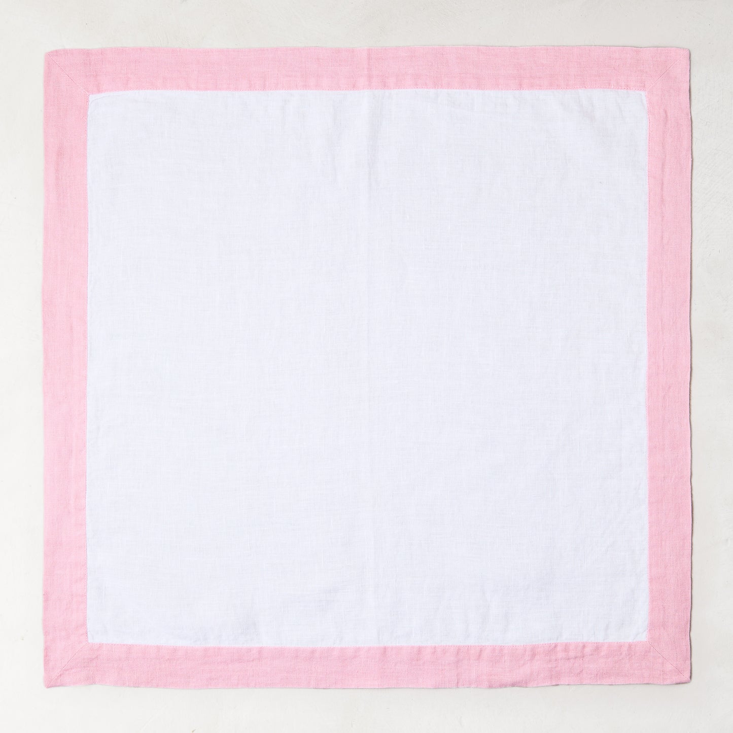 woven large napkin with white and pink