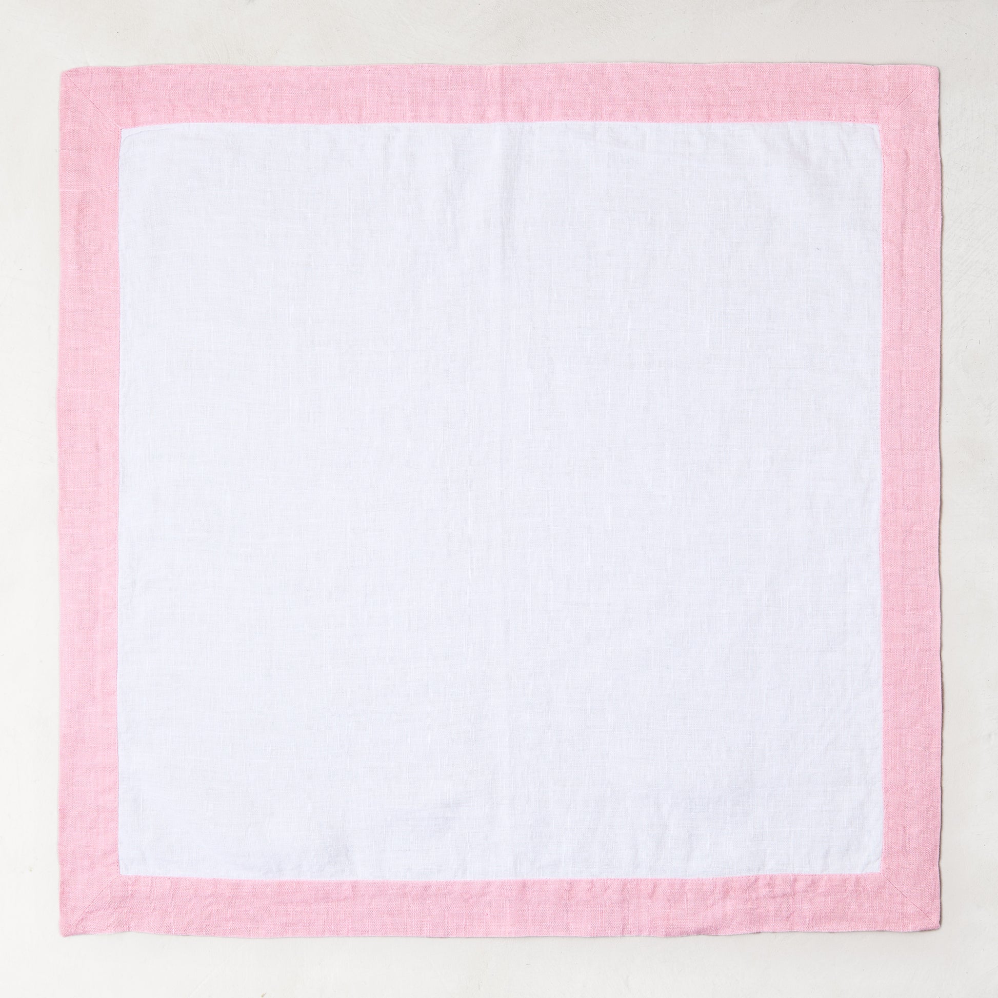 woven large napkin with white and pink