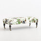 Matisse Leaf Botanical Cocktail Ottoman with Black Walnut Finish