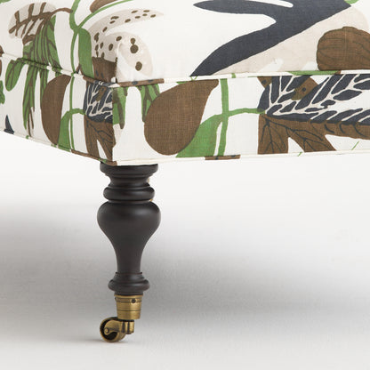 Matisse Leaf Botanical Cocktail Ottoman with Black Walnut Finish
