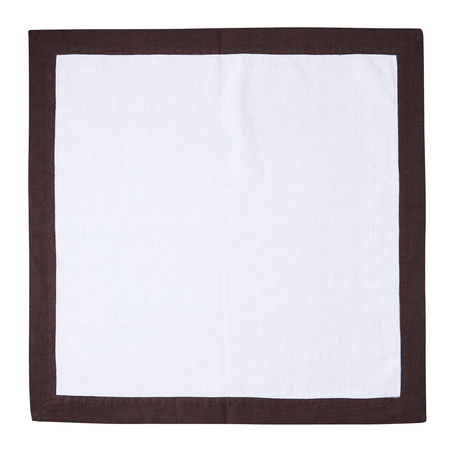 Linen Cocoa Brown Border Napkin