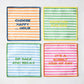 "Happy Hour" Stripe Embroidered Conversational Coasters, Set of 4