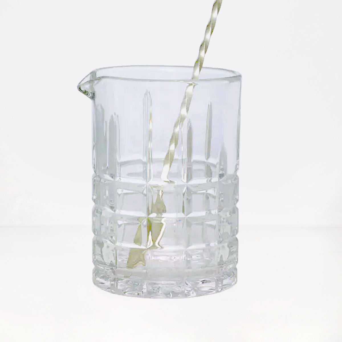 Set Mixing Glass BarCraft - Bicchiere Vetro Intagliato, Cucchiaio E Colino, 3 Pezzi Con Libro Ricette - Foto 3