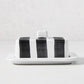 Diane Keaton + Hudson Grace Black and White Stripe Butter Dish