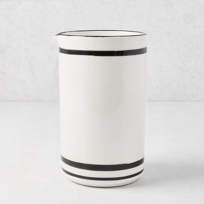 Diane Keaton + Hudson Grace Painted Double Rimmed Black Stripe Wine Carafe