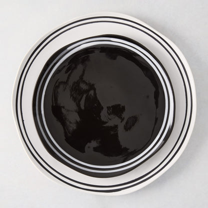 Diane Keaton + Hudson Grace Draft White Double Stripe Stoneware Salad Plate