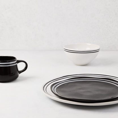 Diane Keaton + Hudson Grace Draft White Double Stripe Stoneware Salad Plate