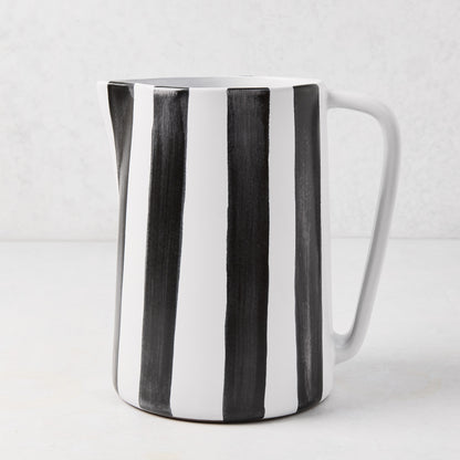 Diane Keaton + Hudson Grace Black and White Striped Pitcher