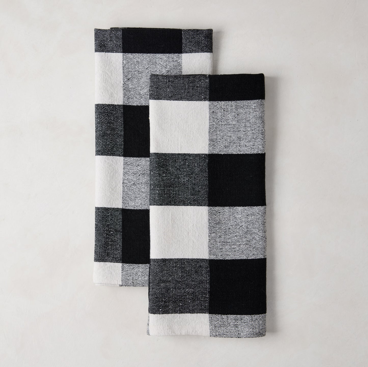 Diane Keaton + Hudson Grace Black Buffalo Check Hand Towels, Set of 2