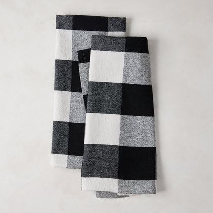 Diane Keaton + Hudson Grace Black Buffalo Check Hand Towels, Set of 2