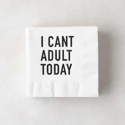 Diane Keaton + Hudson Grace “I Can't Adult Today" Cocktail Napkins, Set of 50