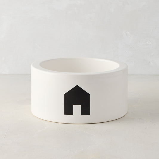 Diane Keaton + Hudson Grace White Italian Ceramic Dog Bowl