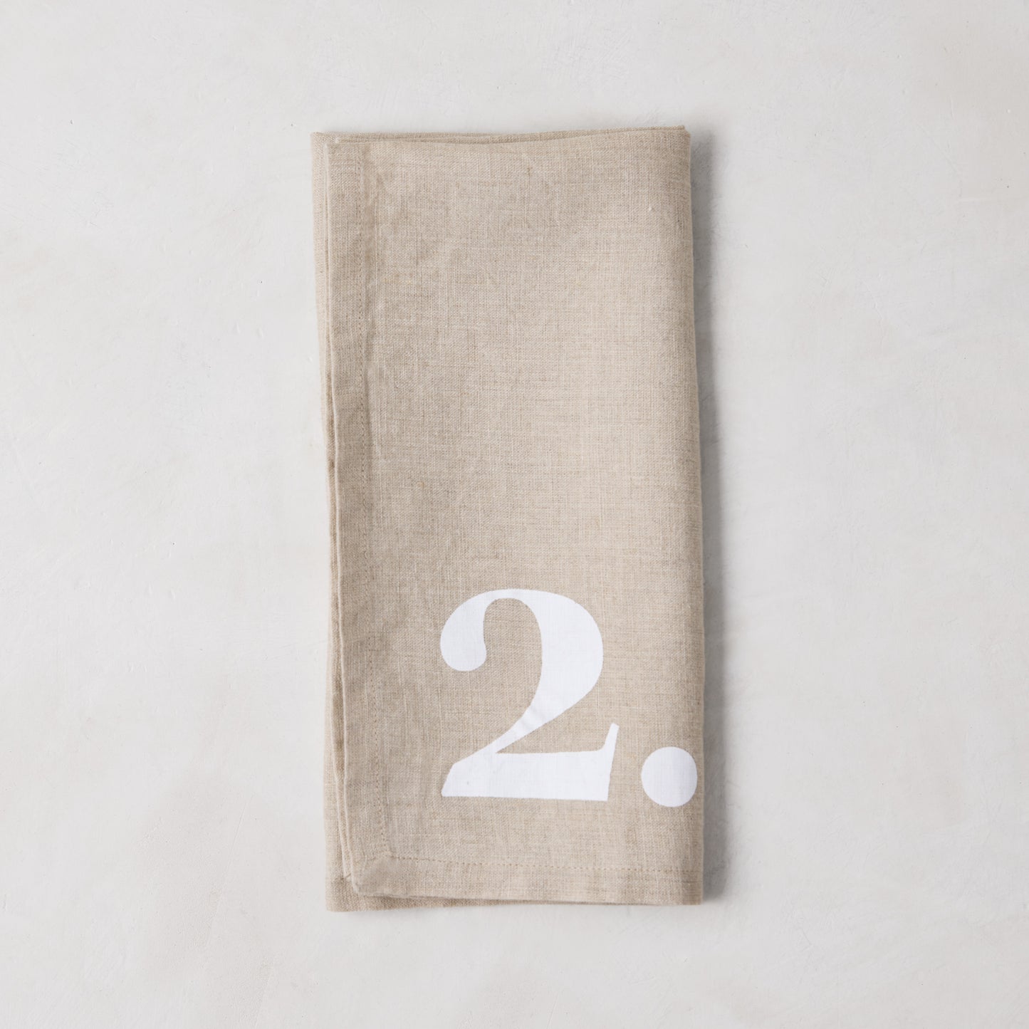 Diane Keaton + Hudson Grace Khaki Linen Numeric Napkins, Set of 8