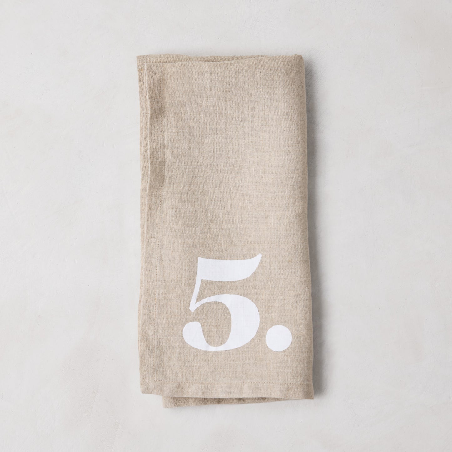 Diane Keaton + Hudson Grace Khaki Linen Numeric Napkins, Set of 8