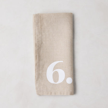 Diane Keaton + Hudson Grace Khaki Linen Numeric Napkins, Set of 8