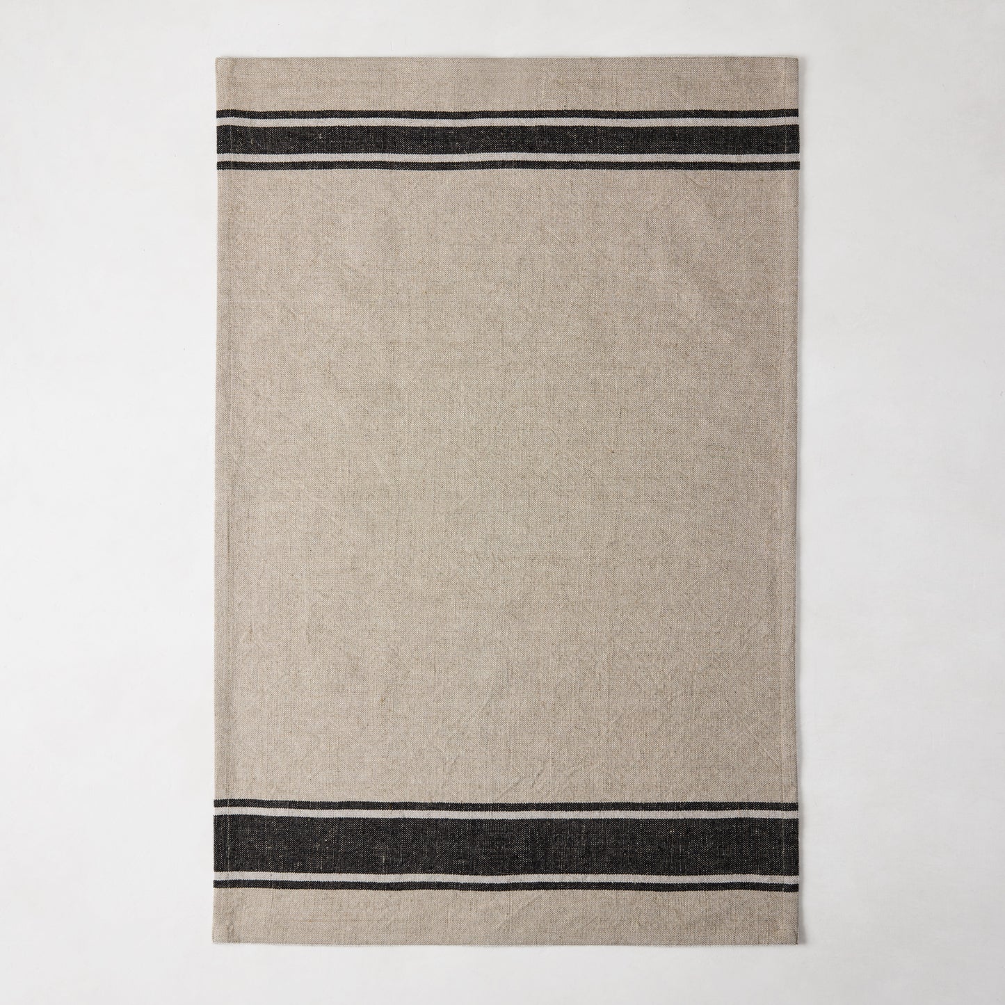 Diane Keaton + Hudson Grace Black Striped Khaki Hand Towels, Set of 2