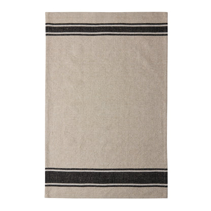 Diane Keaton + Hudson Grace Black Striped Khaki Hand Towels, Set of 2