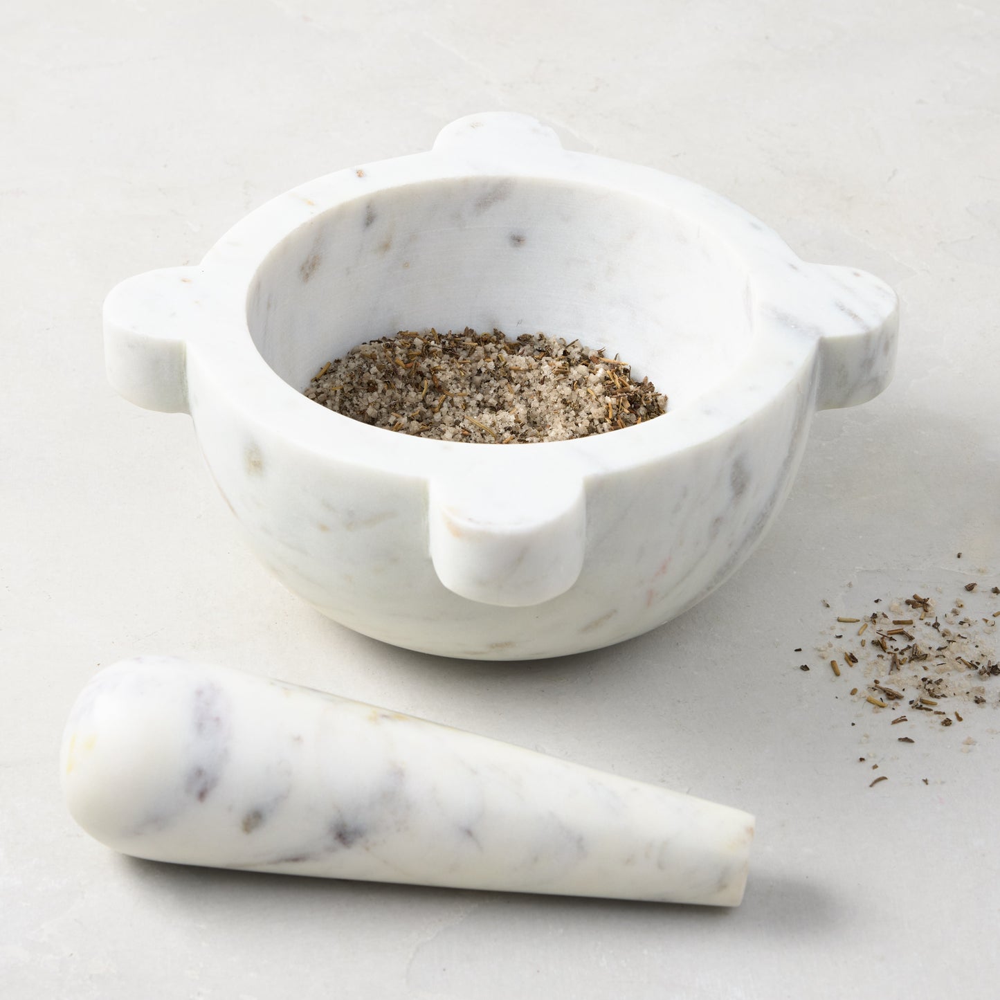 Diane Keaton + Hudson Grace White Marble Mortar & Pestle