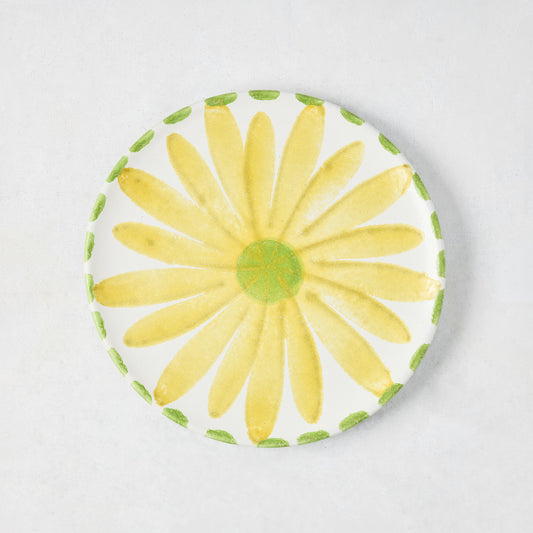 Hand-Painted Yellow Daisy Appetizer Plate