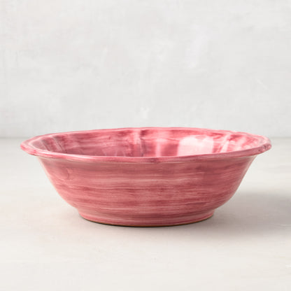 Deruta Pink Painted Ceramic Bowl