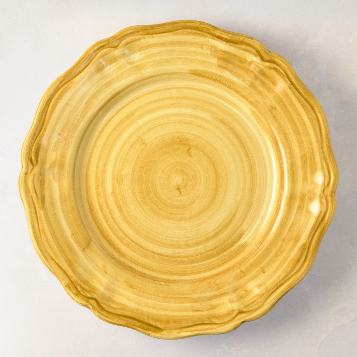 Deruta Yellow Painted Ceramic Dinner Plate