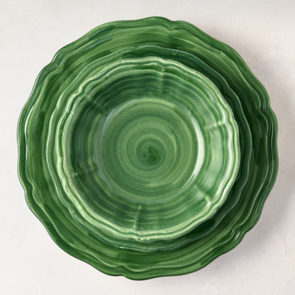 Deruta Green Painted Ceramic Bowl