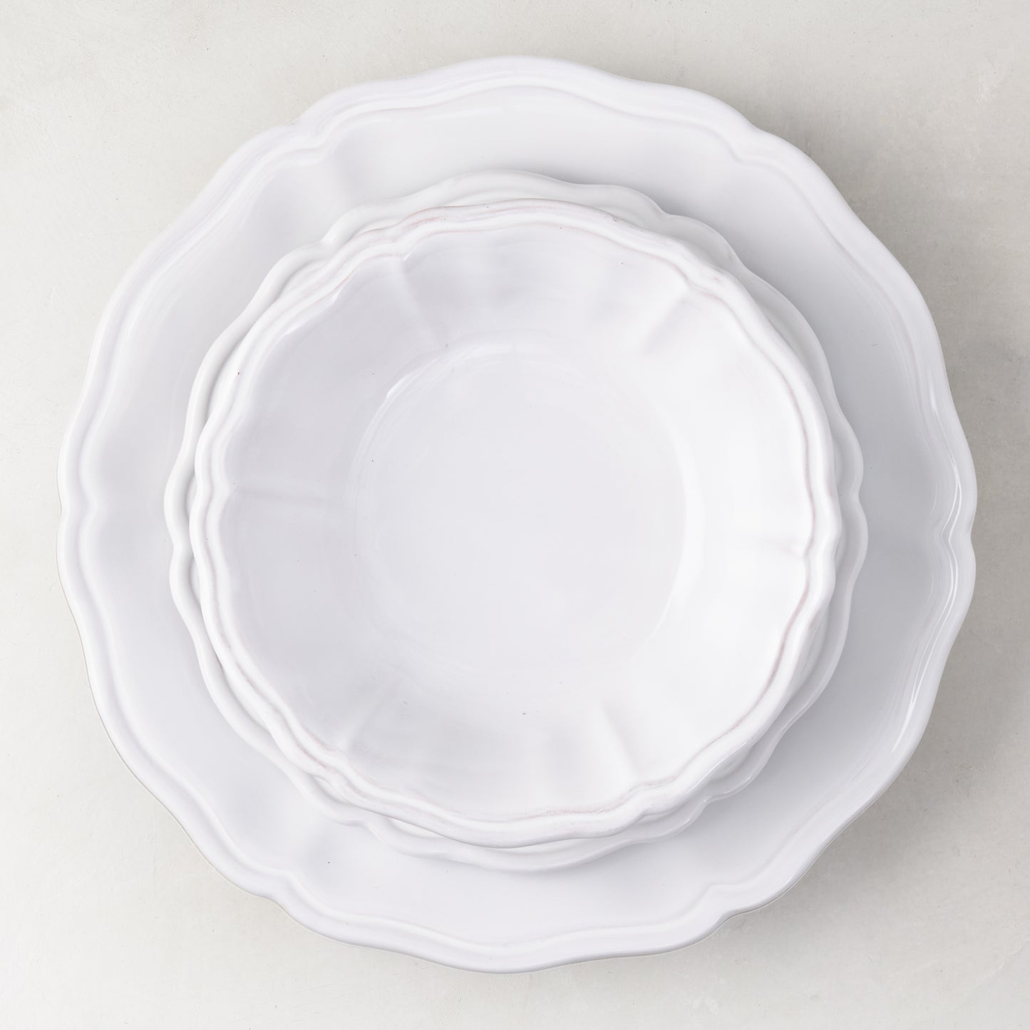 Deruta White Painted Ceramic Bowl