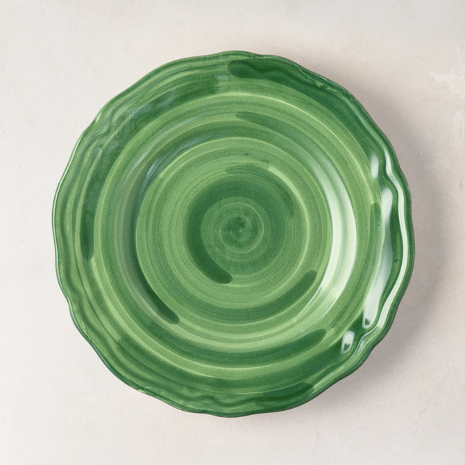 Deruta Green Painted Ceramic Salad Plate