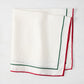 Red and Green Double Line Embroidered Christmas Cotton Napkin