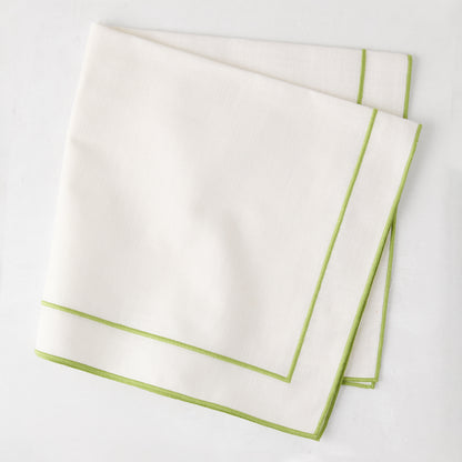 Aloe Double Line Embroidered Linen Napkin