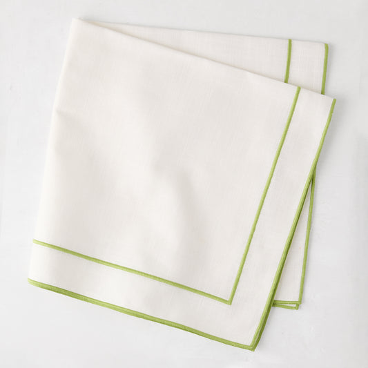 Aloe Double Line Embroidered Linen Napkin